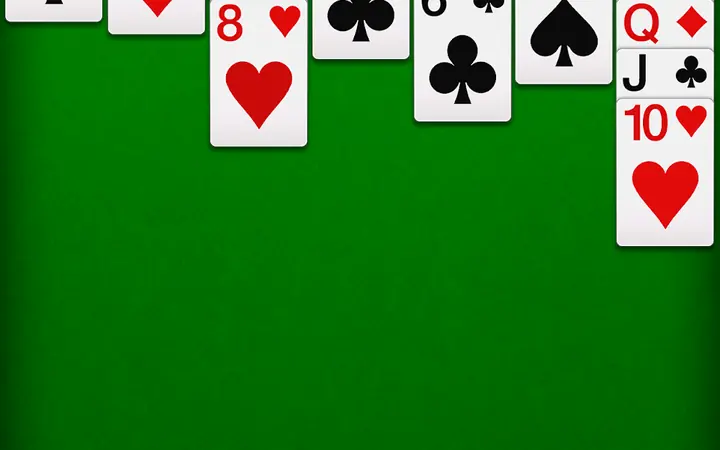 Solitaire - Classic Card Games screenshot — a Klondike tableau laid out on a green table